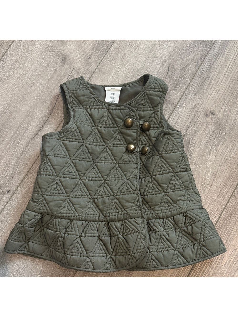 Quilted Sleeveless Vest with Button Detail